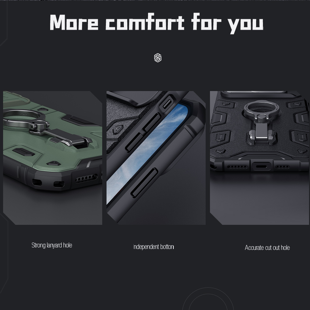 Nillkin Armor Slide Cover Camera Protect Stand Case for iPhone 14 Plus 14 Pro Max Back Cover with Folding Rind Holder CamShield Armor Pro Phone Case