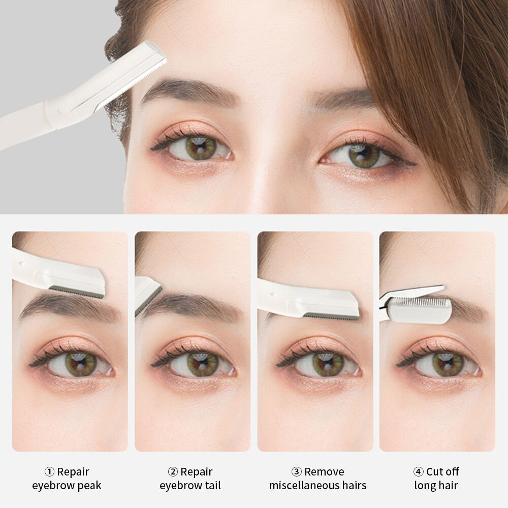 Eyebrow Trimmer Eyebrow with Comb White Transparent Beginner Eyebrow Trimmer Set