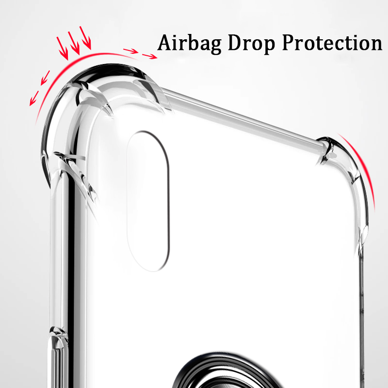 Casinglee For Nubia Redmagic 7S 7 Pro Case Soft Clear Transparent Protector Shockproof Car Magnetic Holder Ring Back Cover Casing hp Nubia Red magic 7 7S Pro Phone case