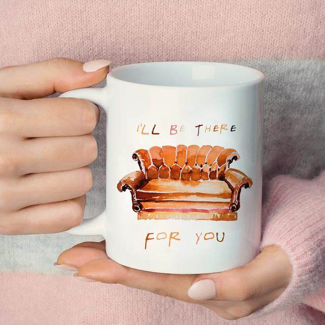 New friends tv show coffee mugs 11oz black pink ceramic tea mug best friends gift milk cup christmas gift mug