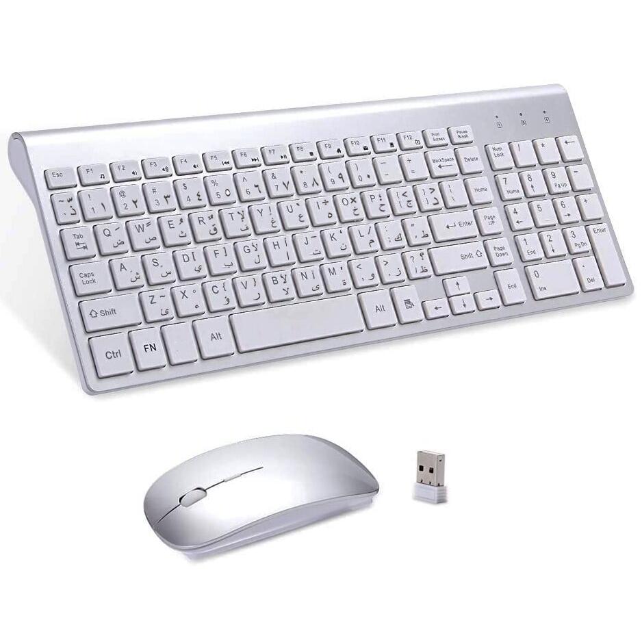 Arabic English Characters Ultra Thin Business Wireless Arabic Keyboard And Mouse Combo Low Noise Mice For Office Notebook Lazada Singapore