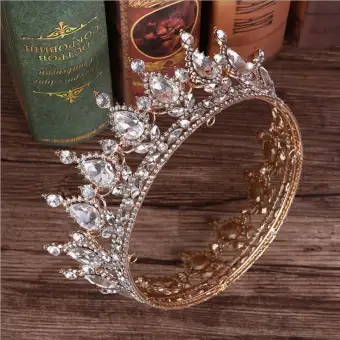 Europe Retro Beam Diamond Circle Crown Fashion Women Girls Bride