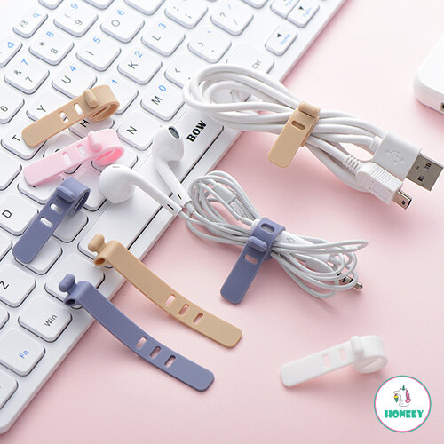 4pcs Cable Organizer Holder Charging Cable Winder Silicone Clamp USB Charger Cable Protector Mini Accessories