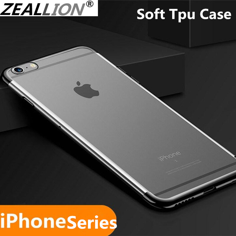 Ốp Zeallion Cho Apple iPhone, Ốp Lưng Trong Suốt Siêu Mỏng TPU Mềm Mạ Trong Suốt Cho iPhone 6 6S 7 8 Plus X XR XS 11 12 Pro Max