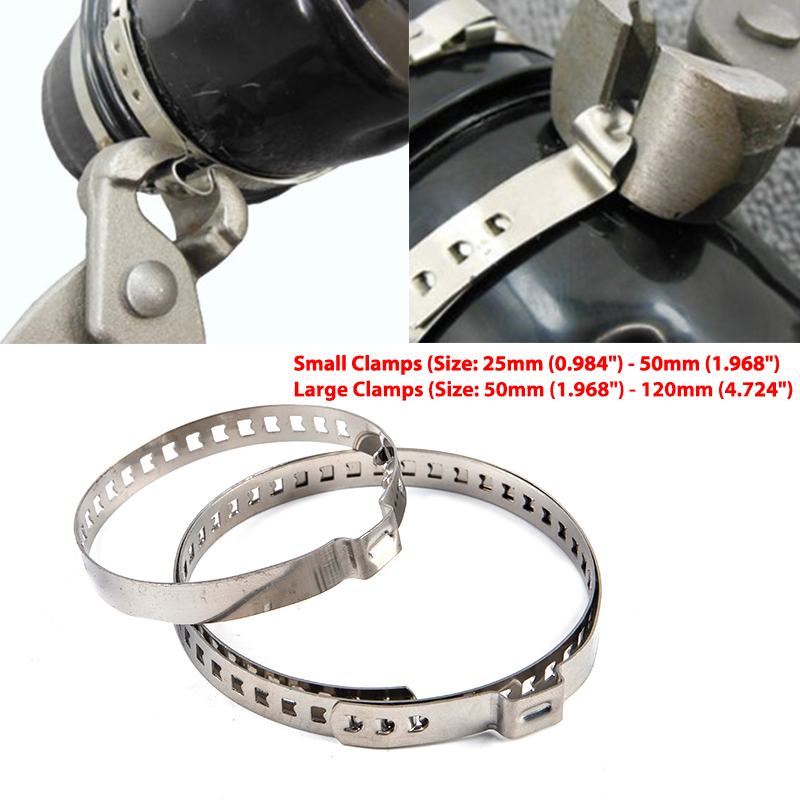PPBE 2Pcs Universal Stainless Steel Axle CV Joint Boot Crimp Clamp Kit Driveshaft