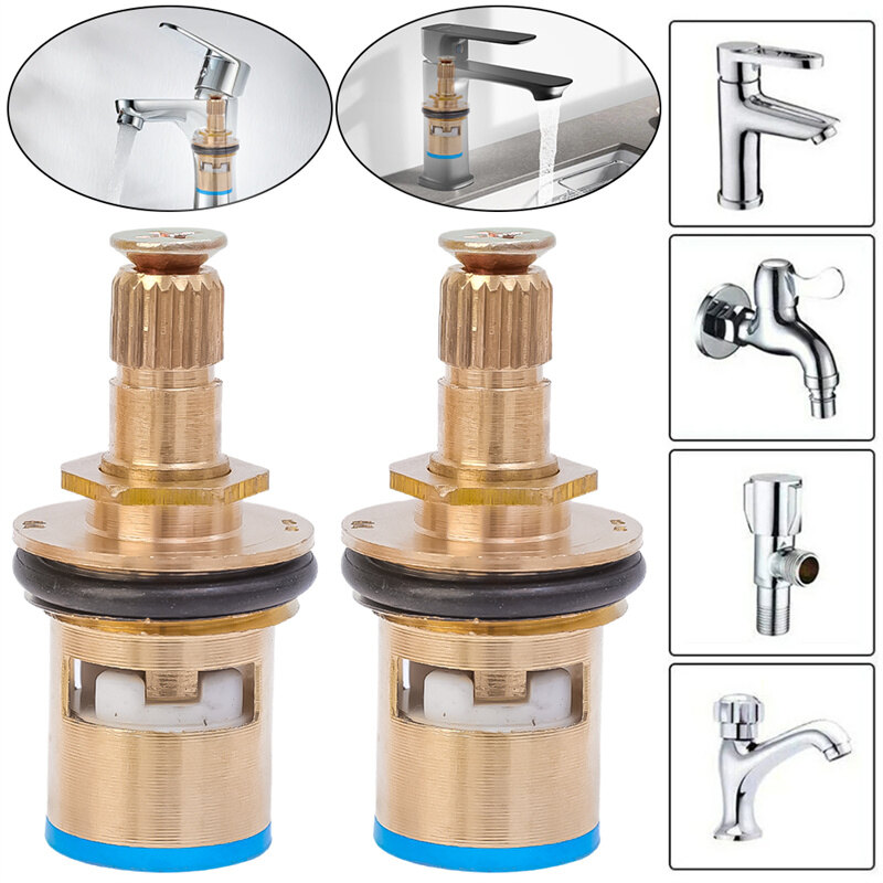 1 Piece/2 Pieces Faucet Valve Stem, Brass Faucet Valve Stem All Copper Valve Stem Single Hot and Cold Kitchen Faucet Handle Switch Universal Handle Accessories ราคา 15 บาท*ส่งฟรี