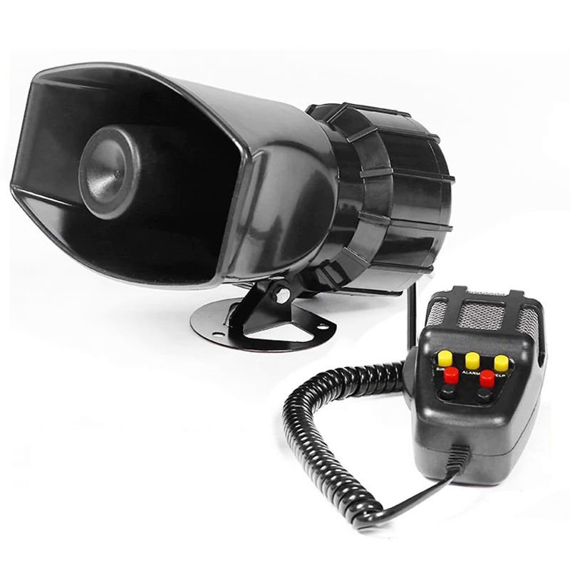 Mic PA System Emergency Amplifier Hooter 12V 100W Siren Air Horn Megaphone Tone Car Horn Car Warning Alarm Speakers Loud