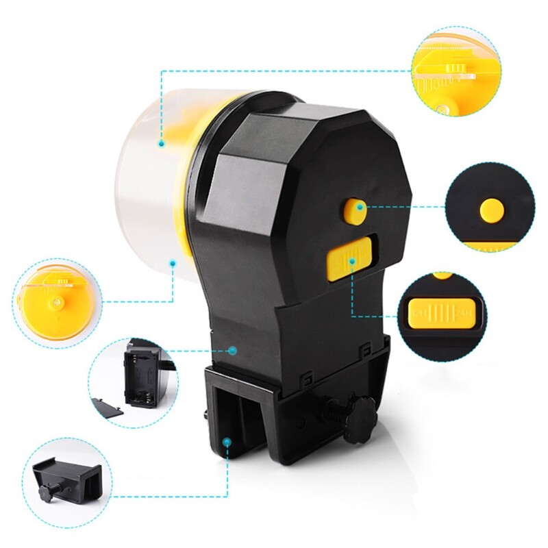 Feeder Hẹn Giờ Máy Cho Cá Ăn Thông Minh Bể Cá Tự Động, Có Thể Điều Chỉnh Kẹp Cơ Sở Máy Hẹn Giờ Thức Ăn Cho Cá, Cho Ăn Tự Động Cho Cá Nhỏ
