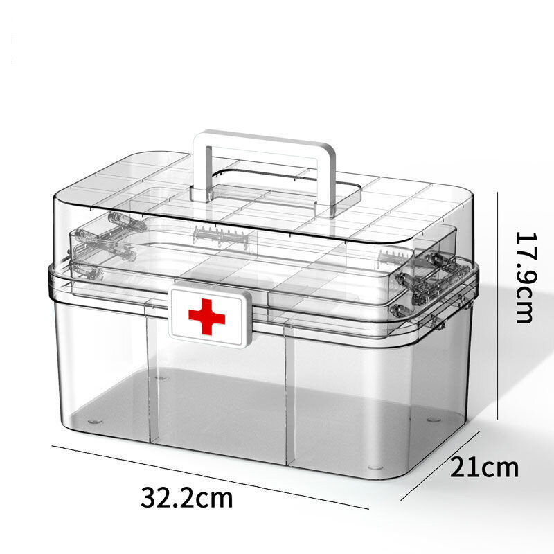Multi-layer medicine box household large-capacity full-set emergency medical care medical drugs transparent medicine box