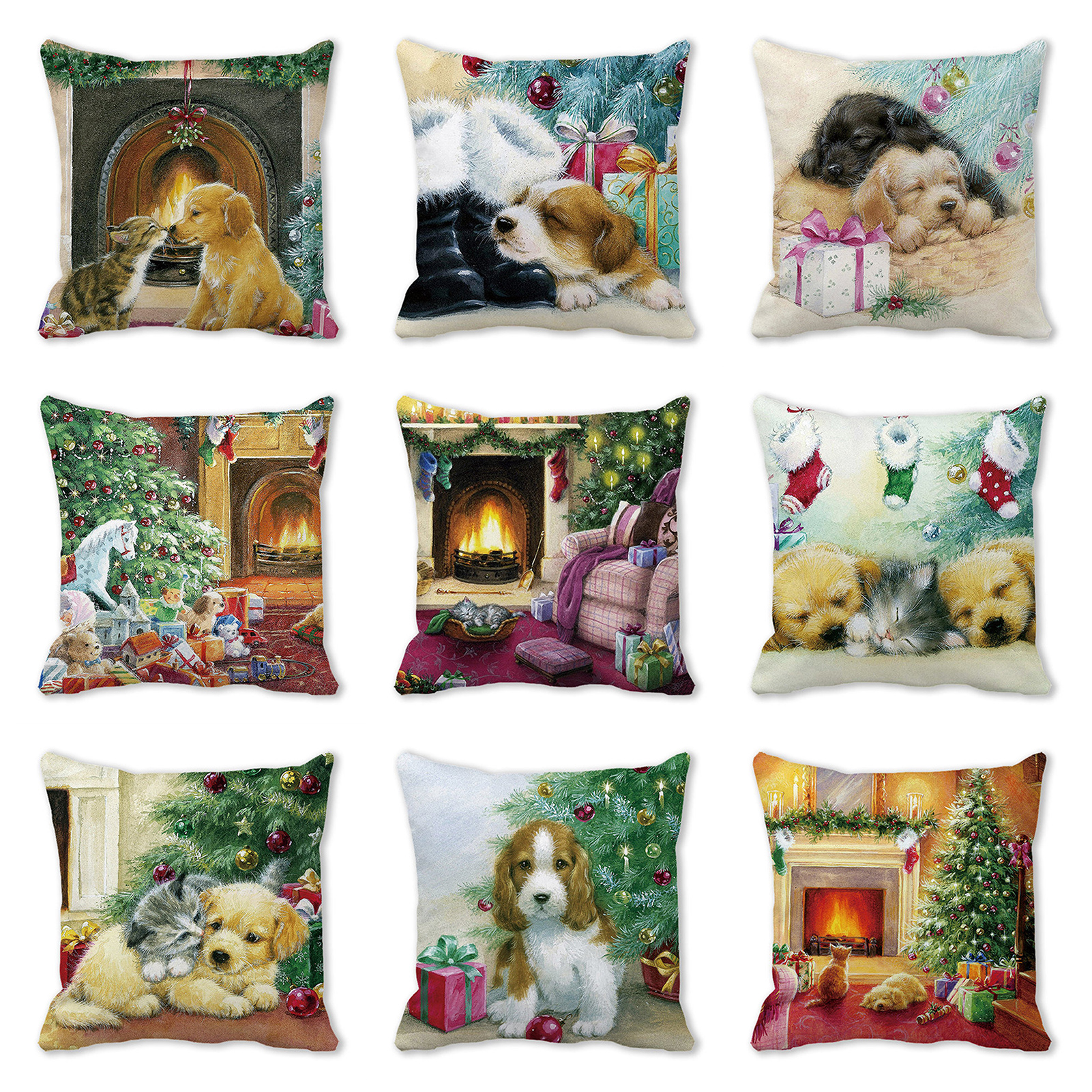 Muduan Christmas Pillowcase Hidden Zipper Protective Single Side Printing Bedroom Living Room Throw Pillow Cover Xmas Decor for Dorm Fashion Pillow Cover