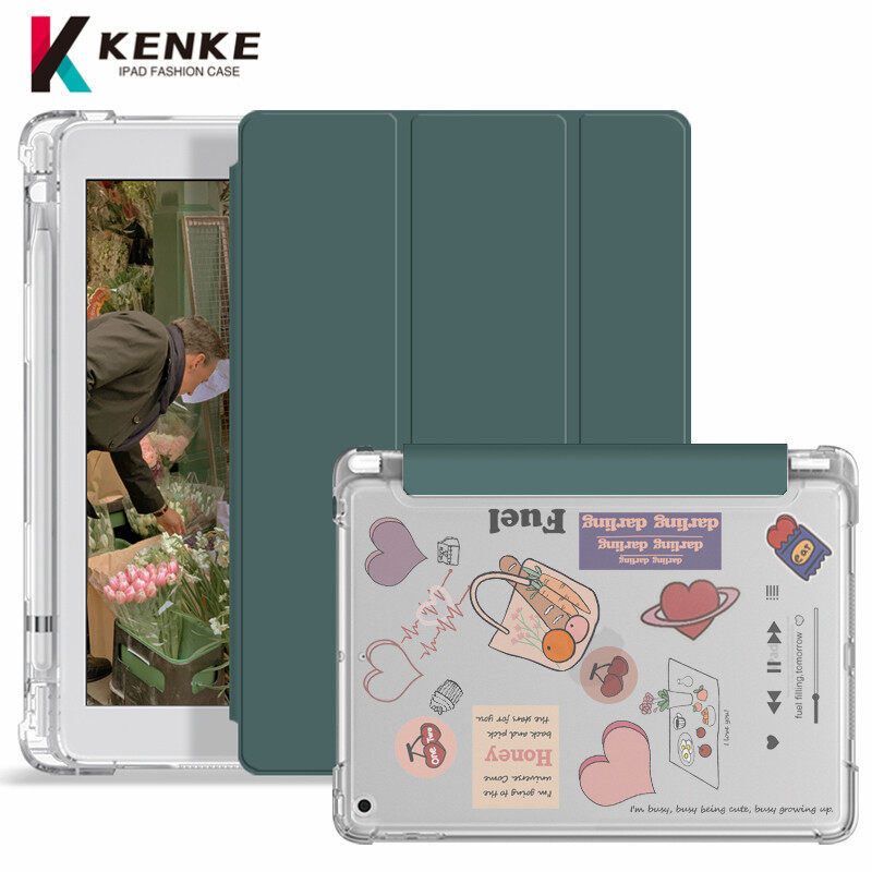 [KENKE] iPad case, for: iPad 2017-2018-9.7 inches, DIY personalized protective case. (Built-in pen tray, with smart sleep and wake function) iPad case 2018, fully wrapped, drop-proof, dust-proof and waterproof. iPad 5th case. Three-fold bracket support.