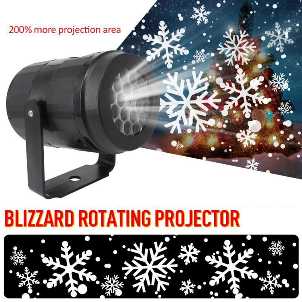 Led Snowflake Projector Light Rotating Pattern Landscape Decoration Lamp For Christmas Halloween Party