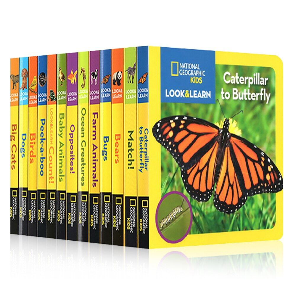 12 Books/set Chidlren Book National Geographic Encyclopedia Animals  Cognitive Reading Picture Books Hard Cover Card Board Book Kids Early  English Learning Educational Book Birthday Gifts | Lazada PH