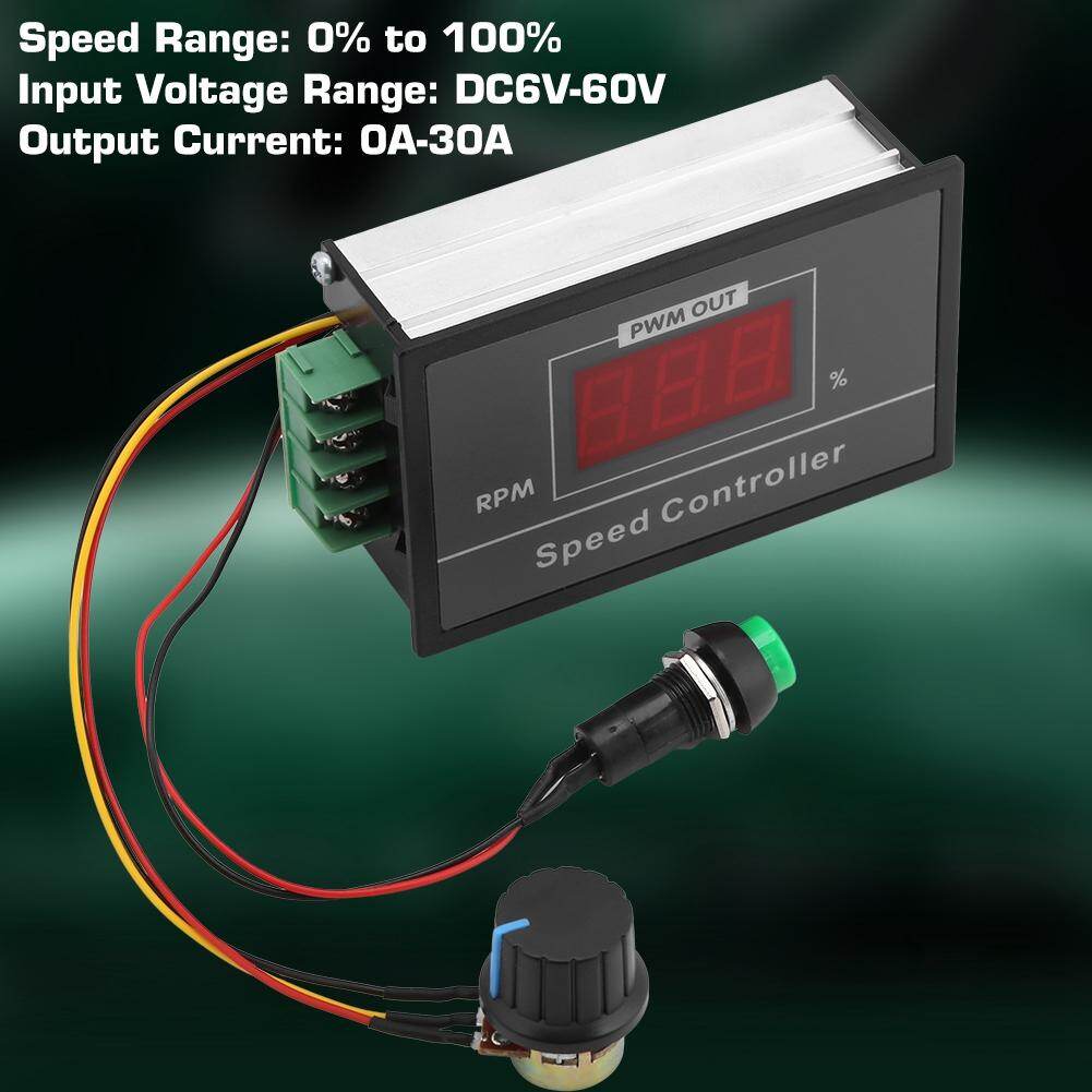 【Hàng Hot】Bộ Điều Khiển Tốc Độ Động Cơ PWM DC 6-60V 12V 24V 36V 48V 30A Công Tắc Dừng Khởi Động