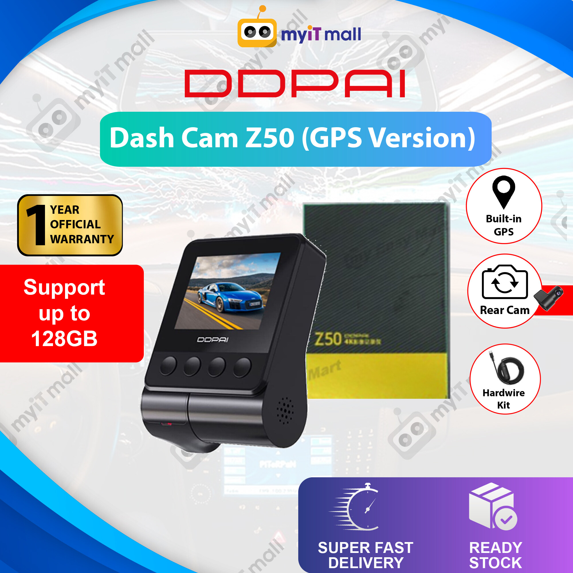 [DDPai] Dash Cam Z50 4K 2160P Dash Cam GPS Dual Channel Front + Rear ...