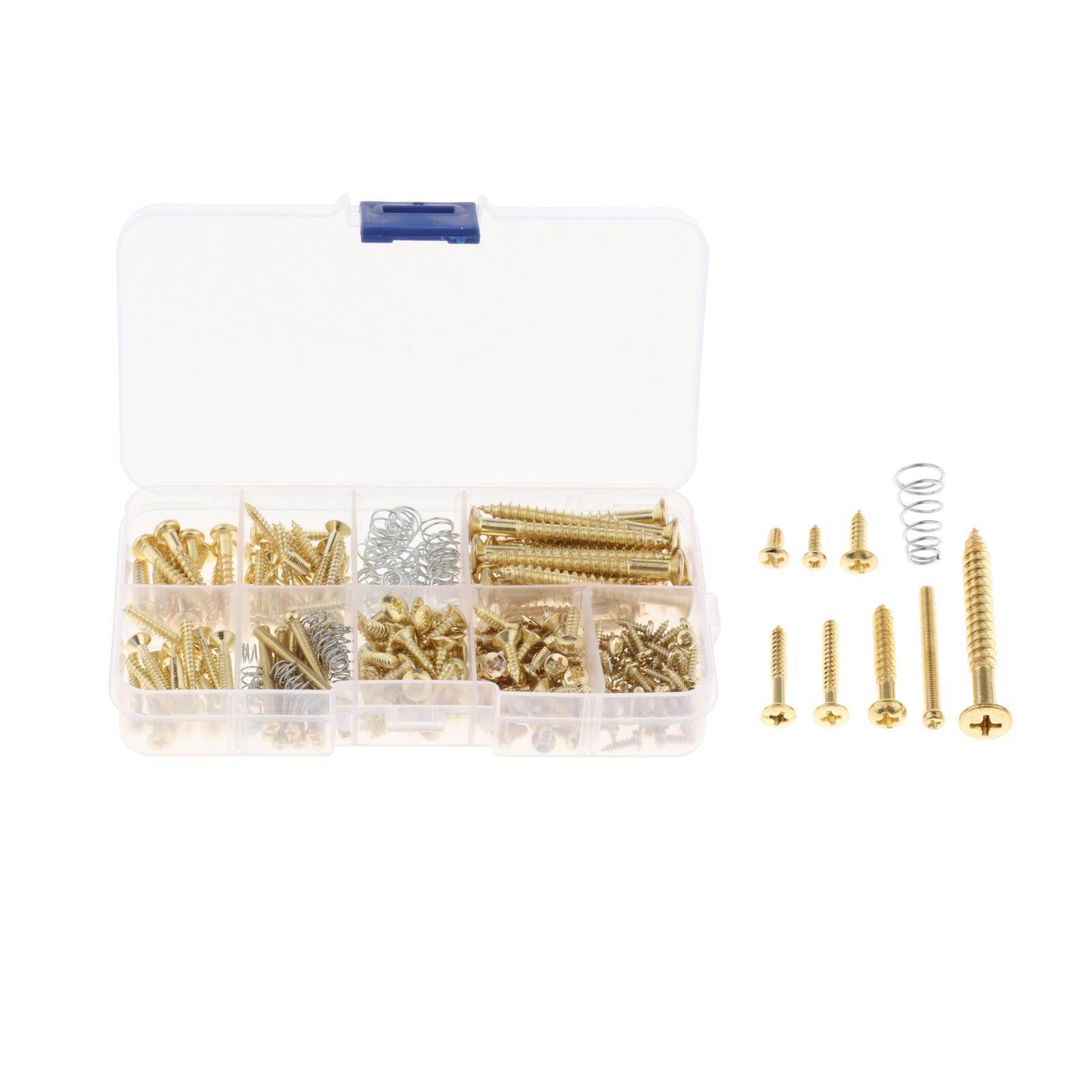 Baoblaze 226 Pieces Guitar Screw Kit with Springs for Guitar Bridge Pickup Tuner Switch Mount DIY Project Accessories