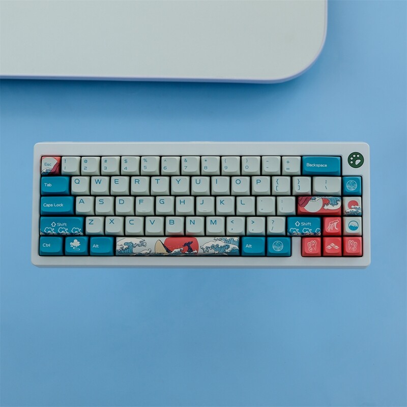 Coral sea key cap 126 keys xda profile pbt sublimation keycaps for cherry mx switch mechanical keyboard keychron/rk61/gk61/anne pro 2