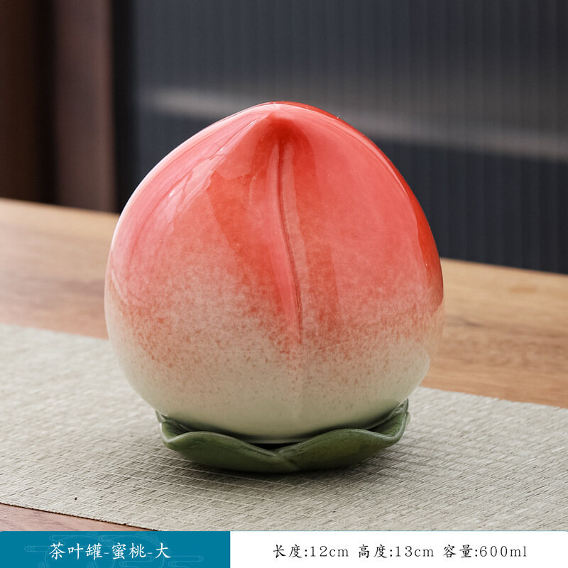 Simulation of Fruit Tea Jar Single Jar Household Decoration Sealed Jar Wedding Candy Tea Gift Ceramic Jar