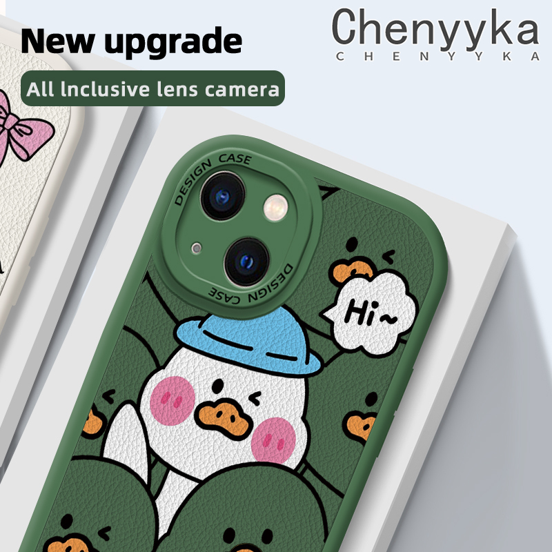 Chenyyka Casing For Xiaomi Redmi Note 9 Note 9s Note 9 Pro Max Xiaomi Poco M2 Pro Case Cartoon Cute Duck Original Shockproof Leather Phone Case Fashion New Design Pattern Soft Silicone Case Full Lens Cover Camera Protection Case