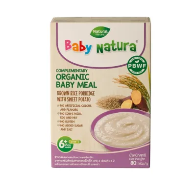 BABY FOOD Baby Natura Organic Baby Meal Brown Rice Porridge With Sweet Potato 80g BABY JANE