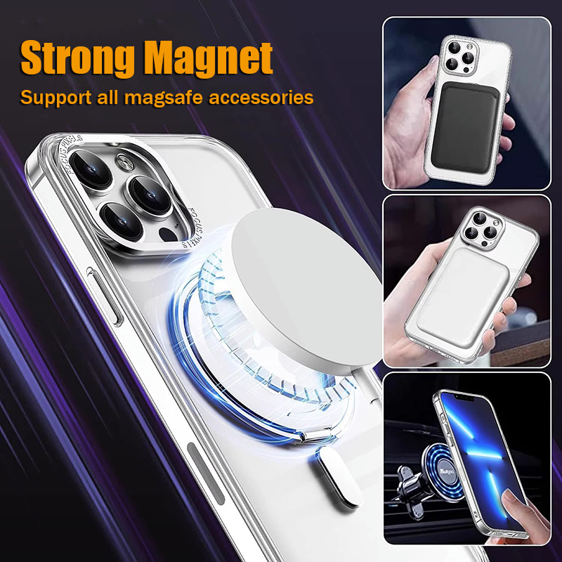 CrashStar 360° Rotatable MagSafe Ring Stand Matte Hard Shockproof Phone Case For iPhone 15 14 Pro Max Plus 13 12 11 Pro Max Wireless Charging Phone Casing Translucent Skin-friendly Phone Cover Shell