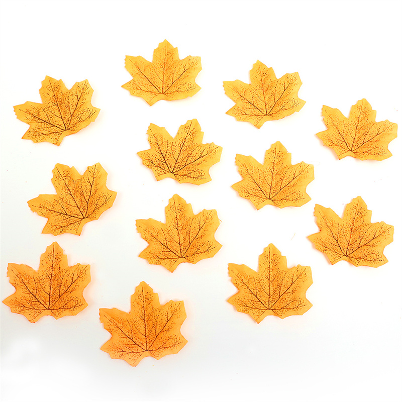 50pcs Artificial Silk Maple Leaves 6 Colors Autumn Leaves DIY Handmade Scrapbooking Autumn Fall Wedding Decor Thanksgiving