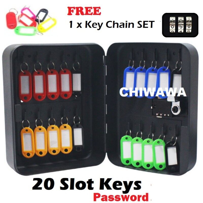 ✎ 20 Keys Metal Wall Mount Key Box With 4 Digit Safe Password Security Storage Box