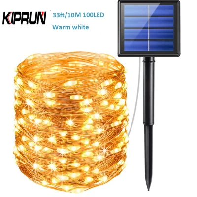 [Ready Stock] KIPRUN Solar Powered String Lights 72ft /22M 200 LED Fairy Lights 8 Modes Starry Lights Waterproof Fairy Christmas Decorative Lights for Outdoor Wedding Homes Party Halloween Warm White Light