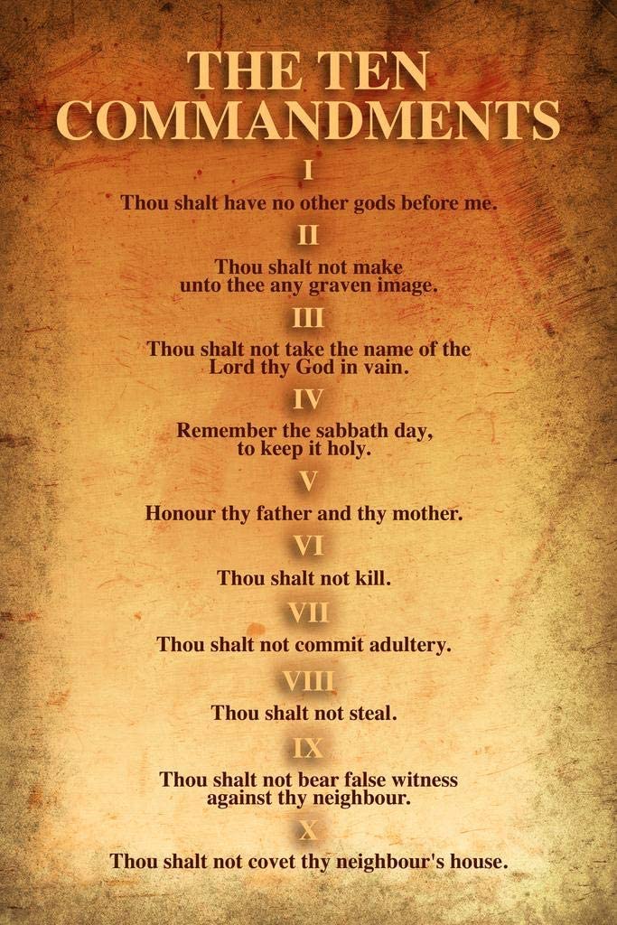 The Ten Commandments Religion Religious Bible Commandments Cubicle Locker Mini Art Poster X Lazada Singapore