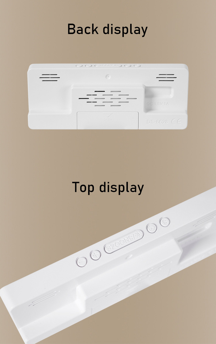 Two sets of alarm clock simple LED clock large screen digital clock bedroom bedside clock Korean version of the fashion clock