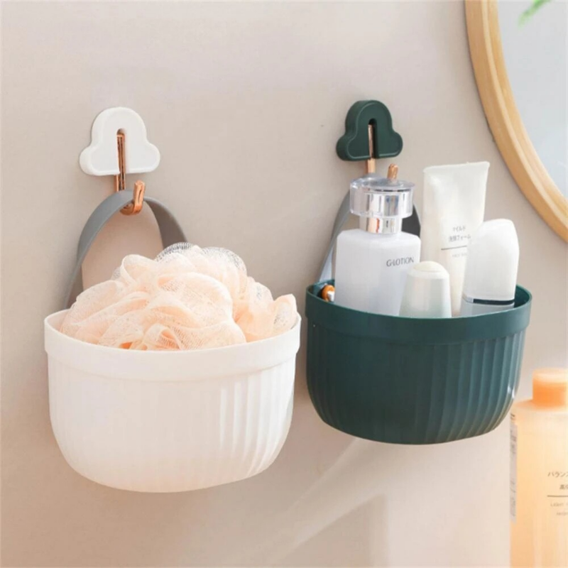 Kitchen Onion Ginger Garlic Storage Basket Home Wall-Mounted Bathroom Bath Basket with Hook Kitchen Bathroom Supplies Storage Rack