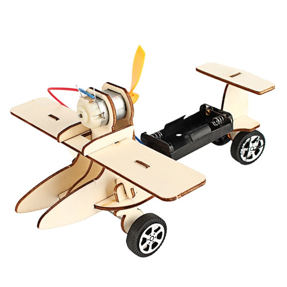microgood Kids DIY Assembly Electric Sliding Airplane Model Student Science Experiment Toy