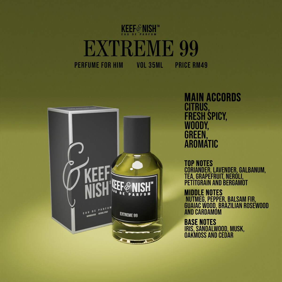 PERFUME PARFUM EDP MINYAK WANGI KEEF & NISH EXTREME 99 | Lazada