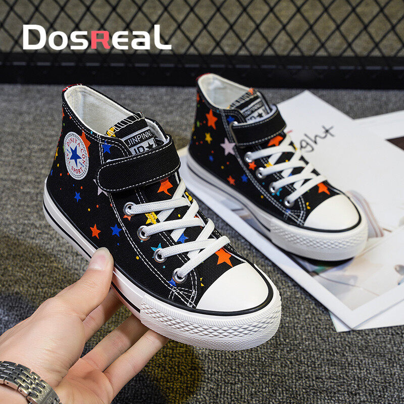 DOSREAL Canvas Shoes For Kids Spring Summer Breathable High Top Lace Up School Sneakers For Boys AND Girls Fashion Children Casual Shoes