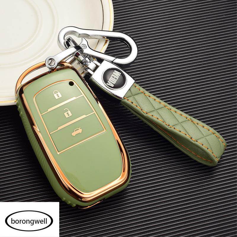 For Toyota Car Key Cover Crown Highlander Carola Dual-engine Land Cruiser Prado Camry Shell Buckle Case Cover