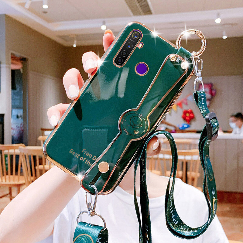 Custodia Per Oppo Realme 5 Pro Con Vetro Temperato Posteriore - Cover Antiurto Cielo Stellato Viola, Bordo In Silicone TPU