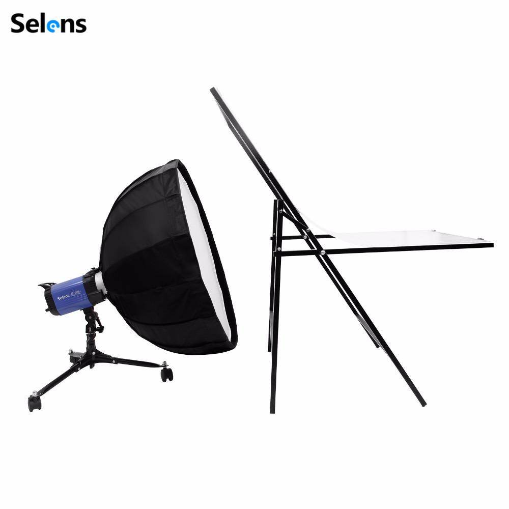Selens Light Stand Tripod 8 inch Low Floor Roller Wheel Light Stand Foldable Support Bracket For Softbox Flash For low-background light