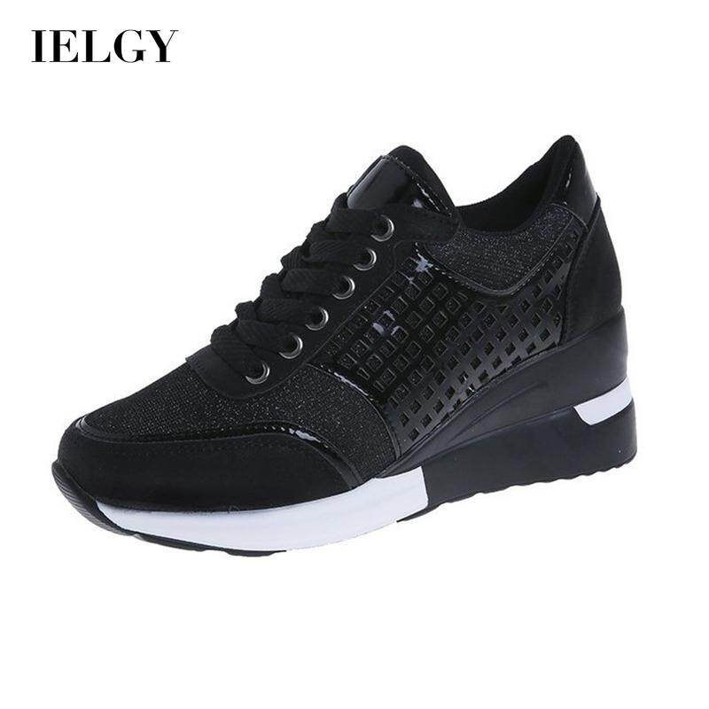 IELGY Women's Large Size Sneakers Casual Height Increased Lace