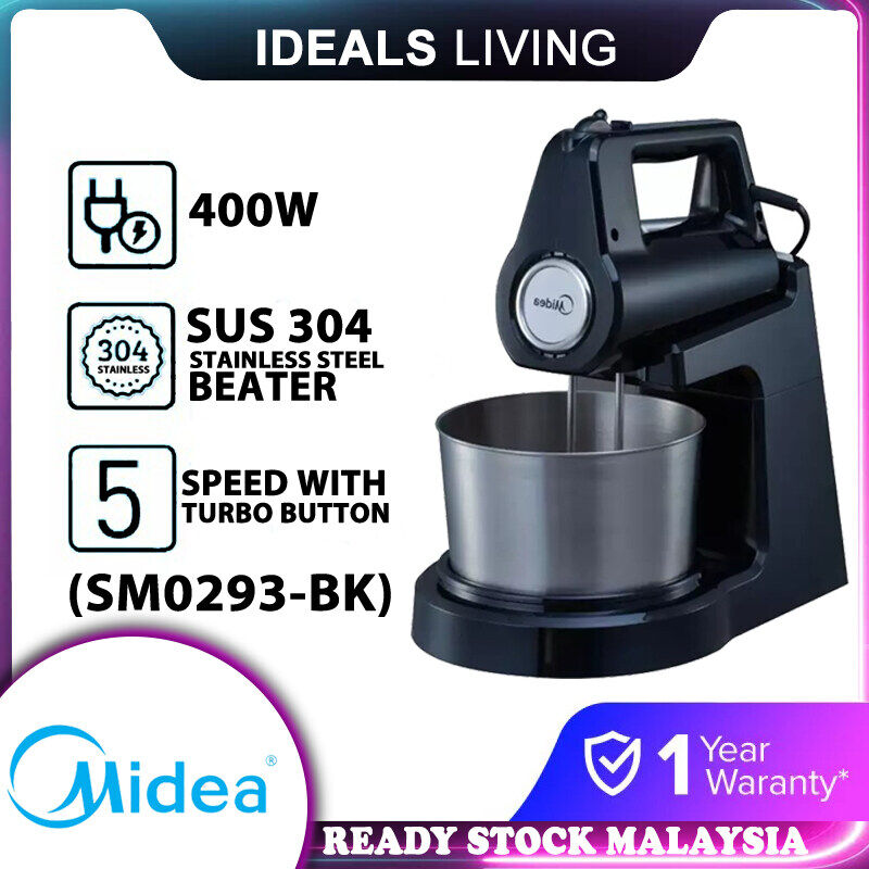 Midea 5 Speed Stand Mixer 2.5L Black/Red (400W) SM0293 Lazada
