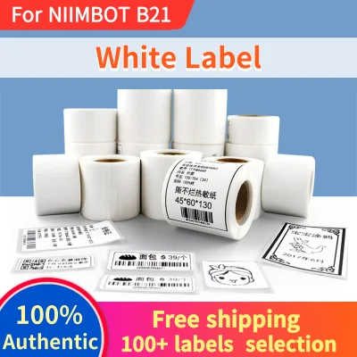 【WHITE LABEL】 For NIIMBOT B21 / B3S label machine printing paper thermal label paper waterproof oil proof tear proof clothing tag commodity price food adhesive label paper label printer sticker barcode paper 40 * 60 / 40 * 80mm