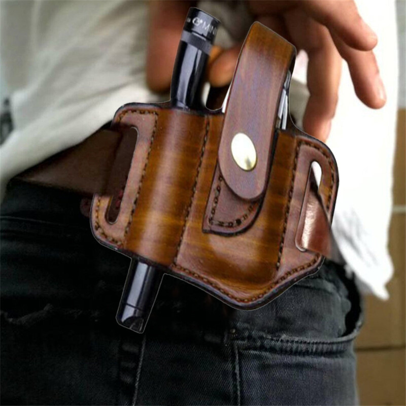 YANAO PU Leather Tactical Multifunction Belt Tool Pouch EDC Tool Storage Bag Pouch