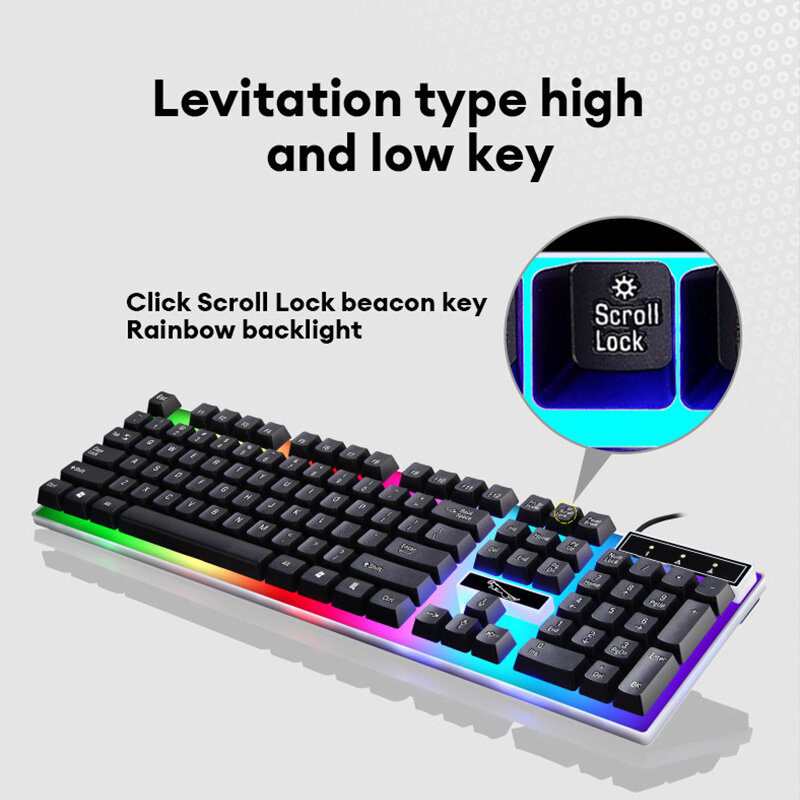 SADA Keyboard wired usb manipulator feel colorful luminous laptop keyboard