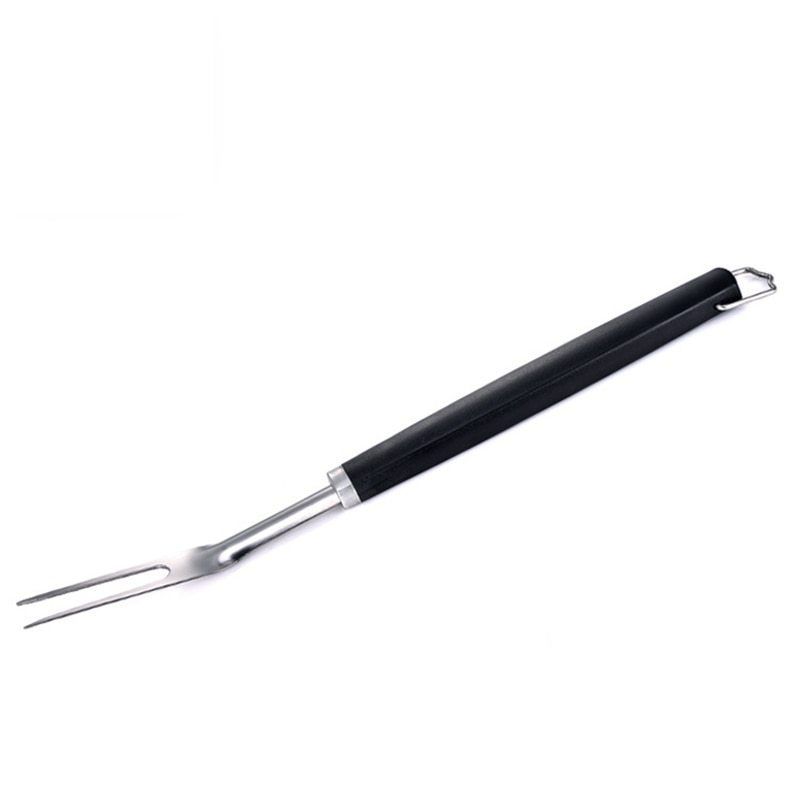 18''stainless Steel Bbq Fork Black Long Meat Forks Plastic Handle Barbecue Fish Fork Grill Bbq Accessories Cooking