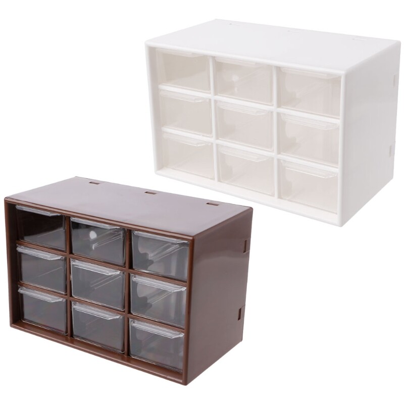 Tủ Đựng Đồ Bằng Nhựa 9 Ngăn Kéo Hộp Đựng Đồ Trang Điểm Để Bàn, Đồ Trang Sức Tổ Chức
