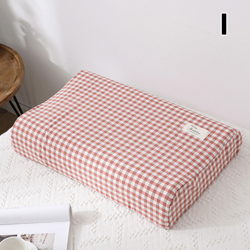Blue 1PC Pillow Case Cotton Pillow Cover Rebound Memory Foam Latex Pillowcase Contour Zippered