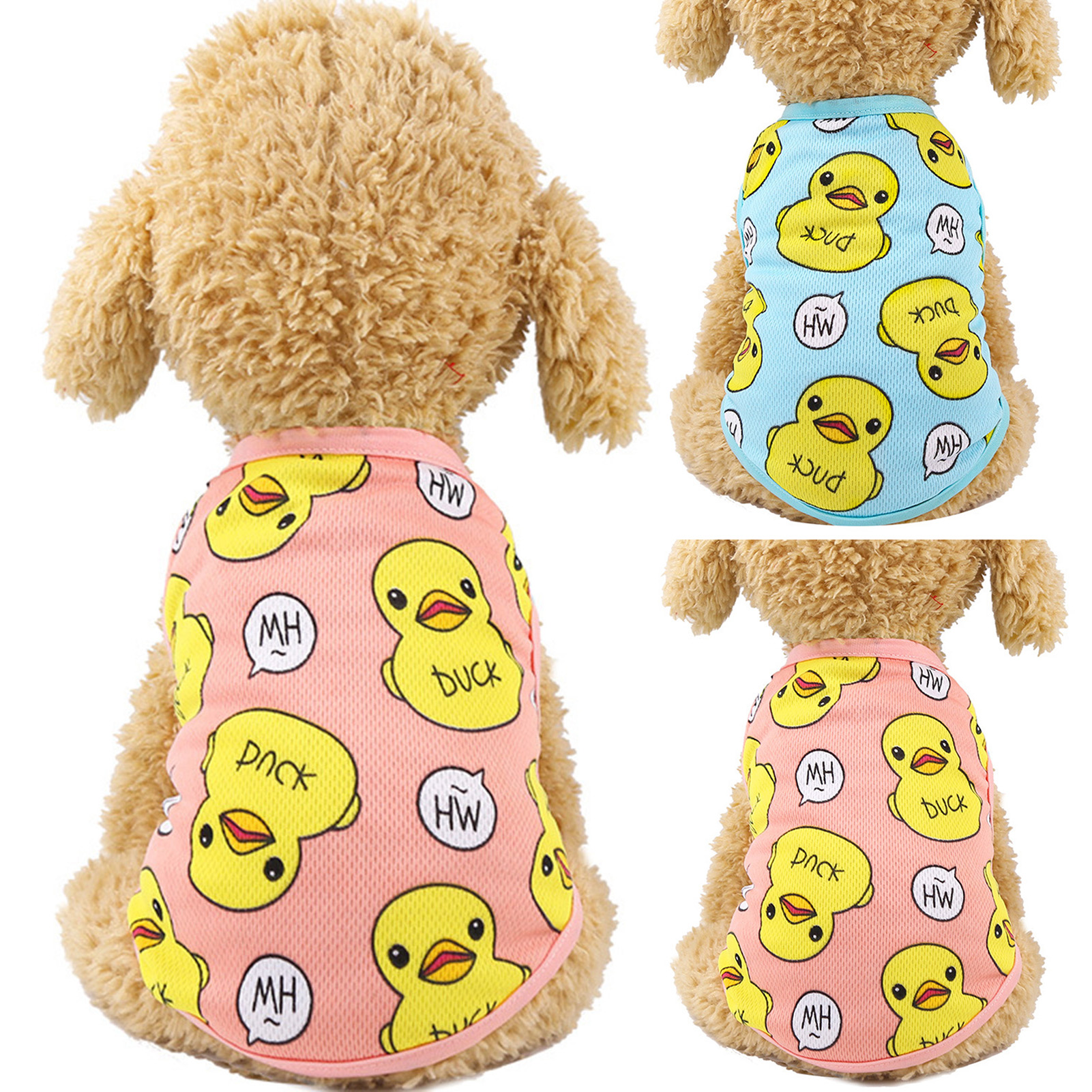 Aixuexi  Áo thun cotton in hình vịt dễ thương cho thú cưng Pet Shirts