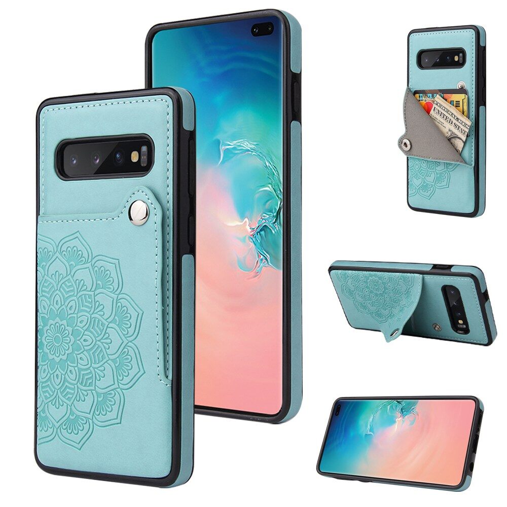Case For Samsung Galaxy S10 / S10+ /S10 Plus / S10E Leather Flip Cover with Card Holder Kickstand Magnetic Clasp Cover