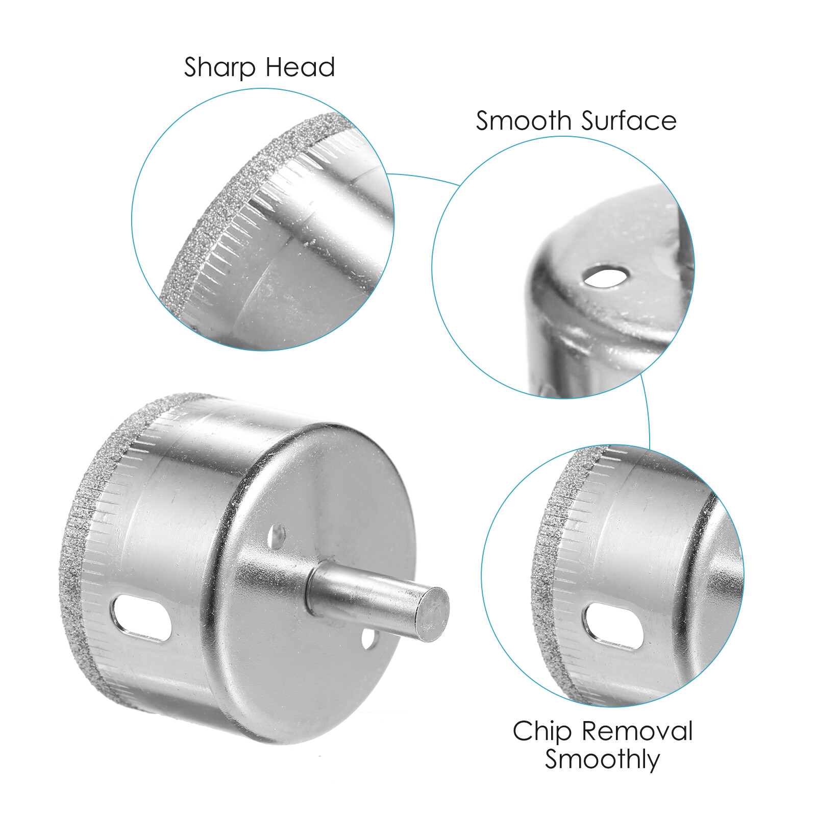 Smart Sensor 18 Chiếc Mũi Khoan Kim Cương Cho Gốm, Bộ Mũi Khoan Lỗ Kim Cương 0,2in ~ 2in