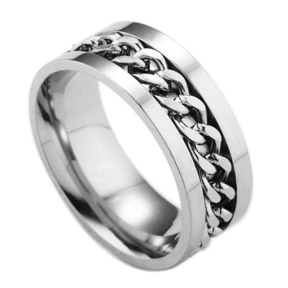 Nhẫn dây xích bằng thép titan cao cấp cho nam nhẫn bản to vừa phải thời trang thiết kế vòng...