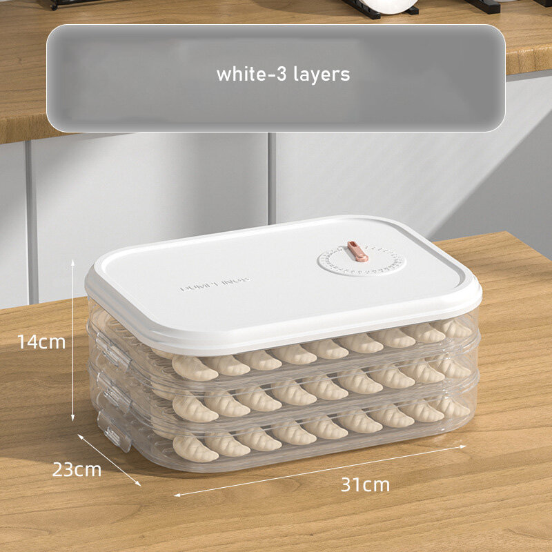 Chinese dumpling Frozen jiaozi box multi-layer super tray food-grade large-capacity transparent food storage box wonton frozen box